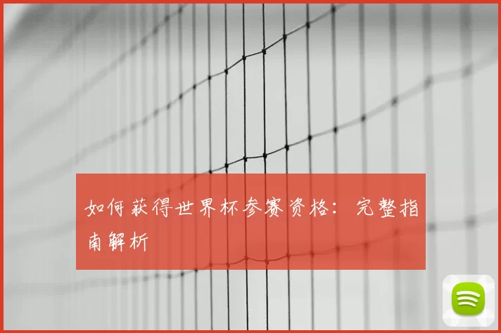 如何获得世界杯参赛资格：完整指南解析